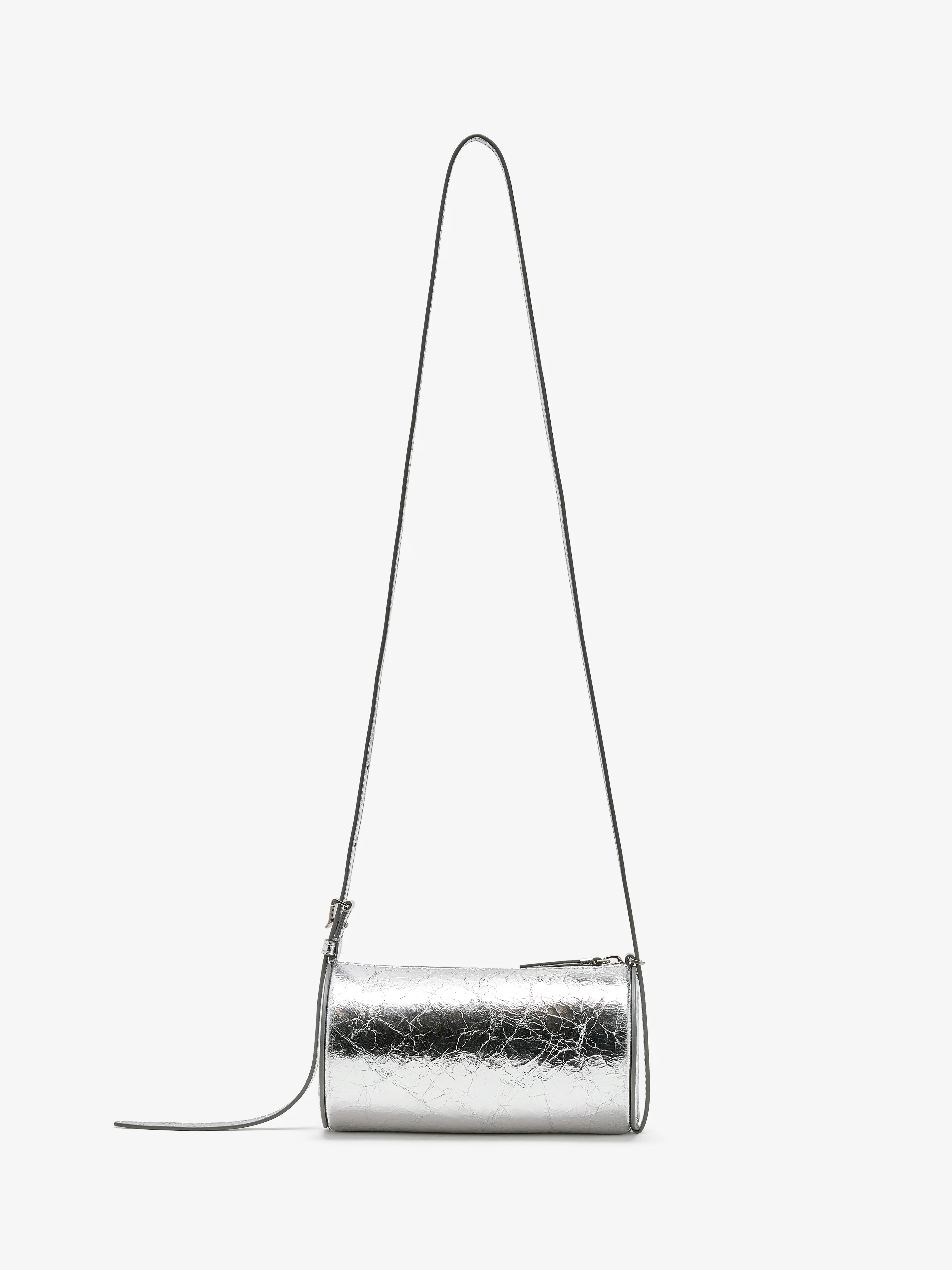 Crossbody Silo Bag in Crinkle Metallic - Image 4