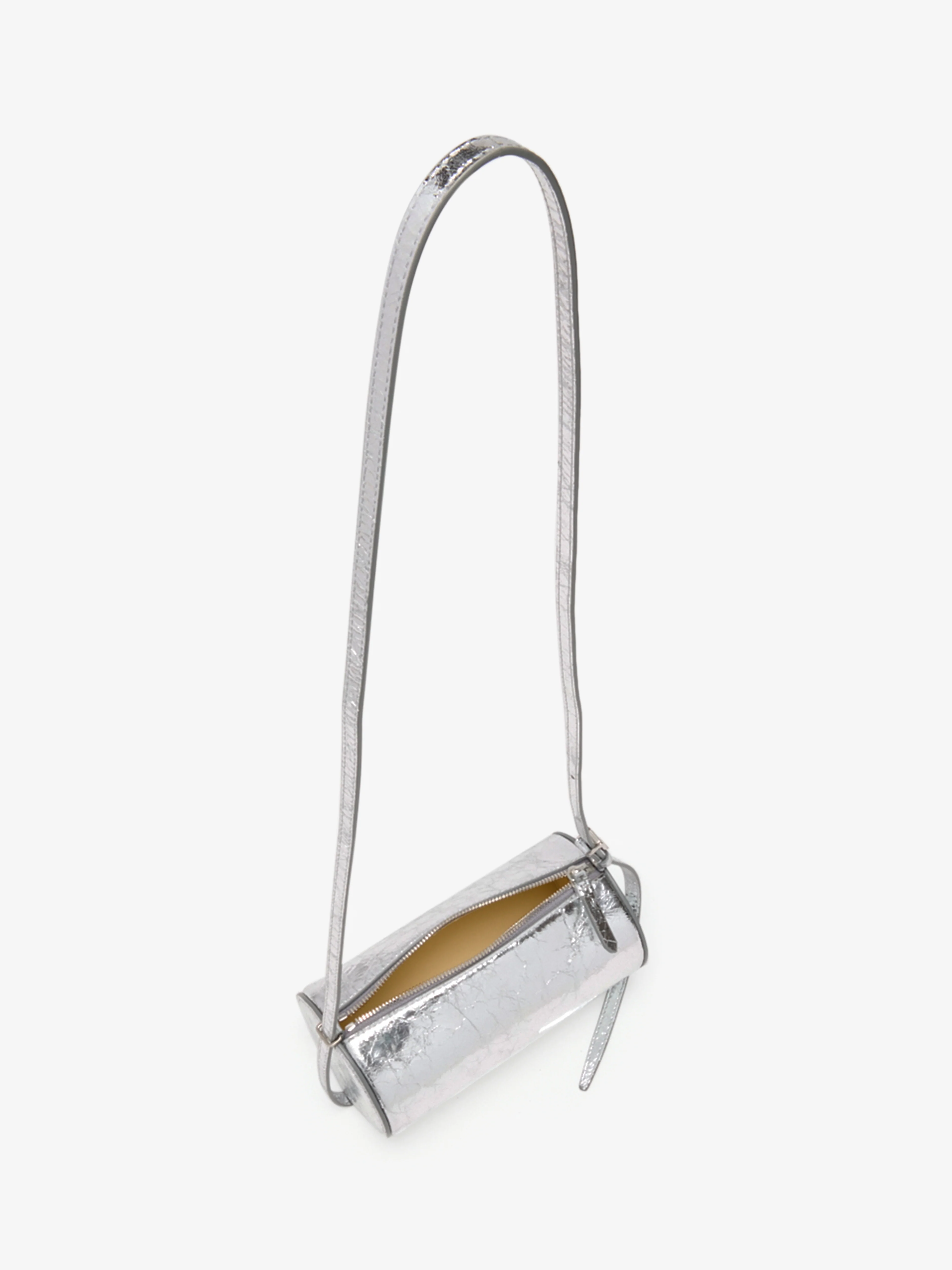 Crossbody Silo Bag in Crinkle Metallic - Image 5