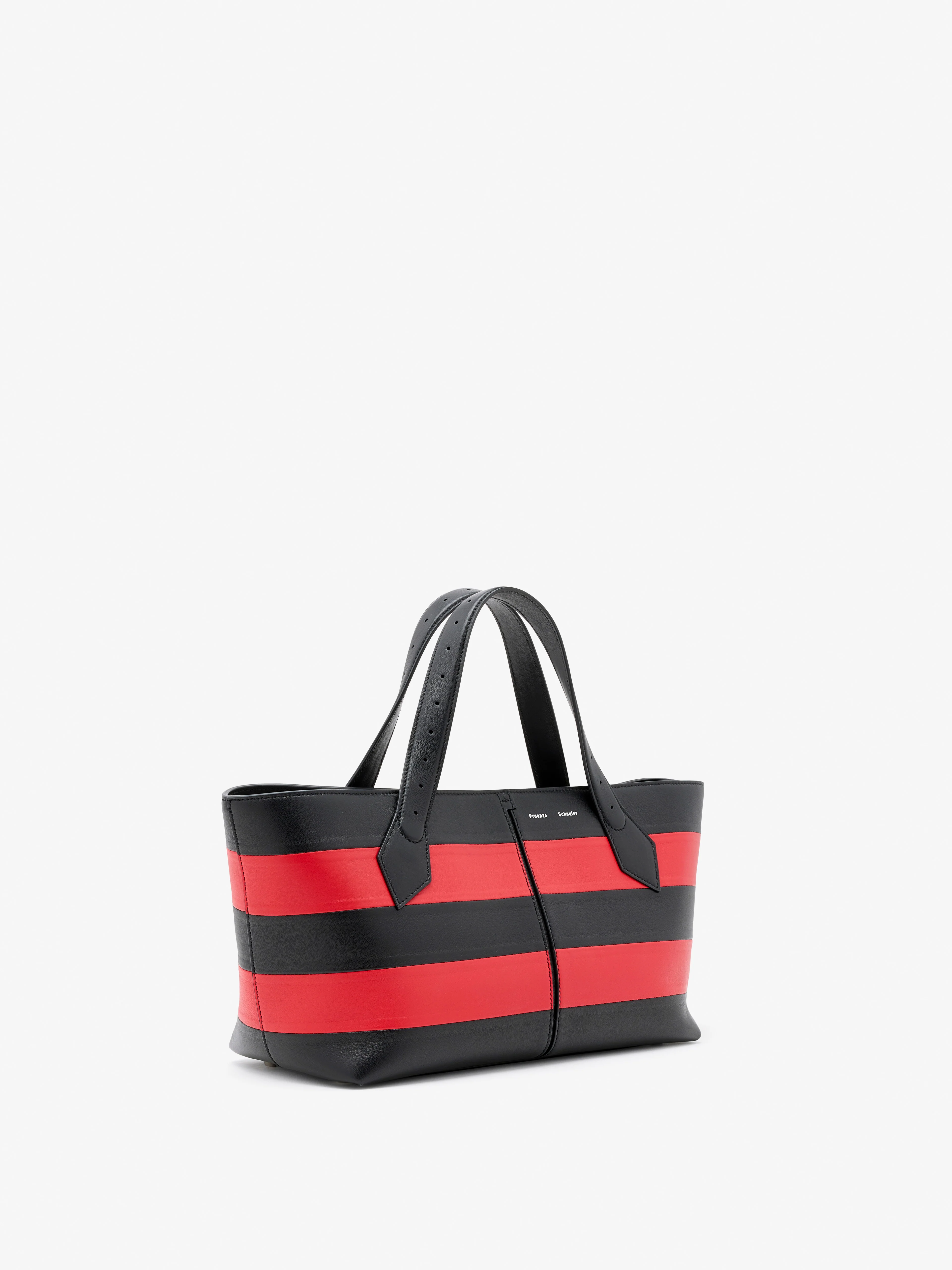East West Chelsea Tote in Striped Nappa Plonge - Image 3