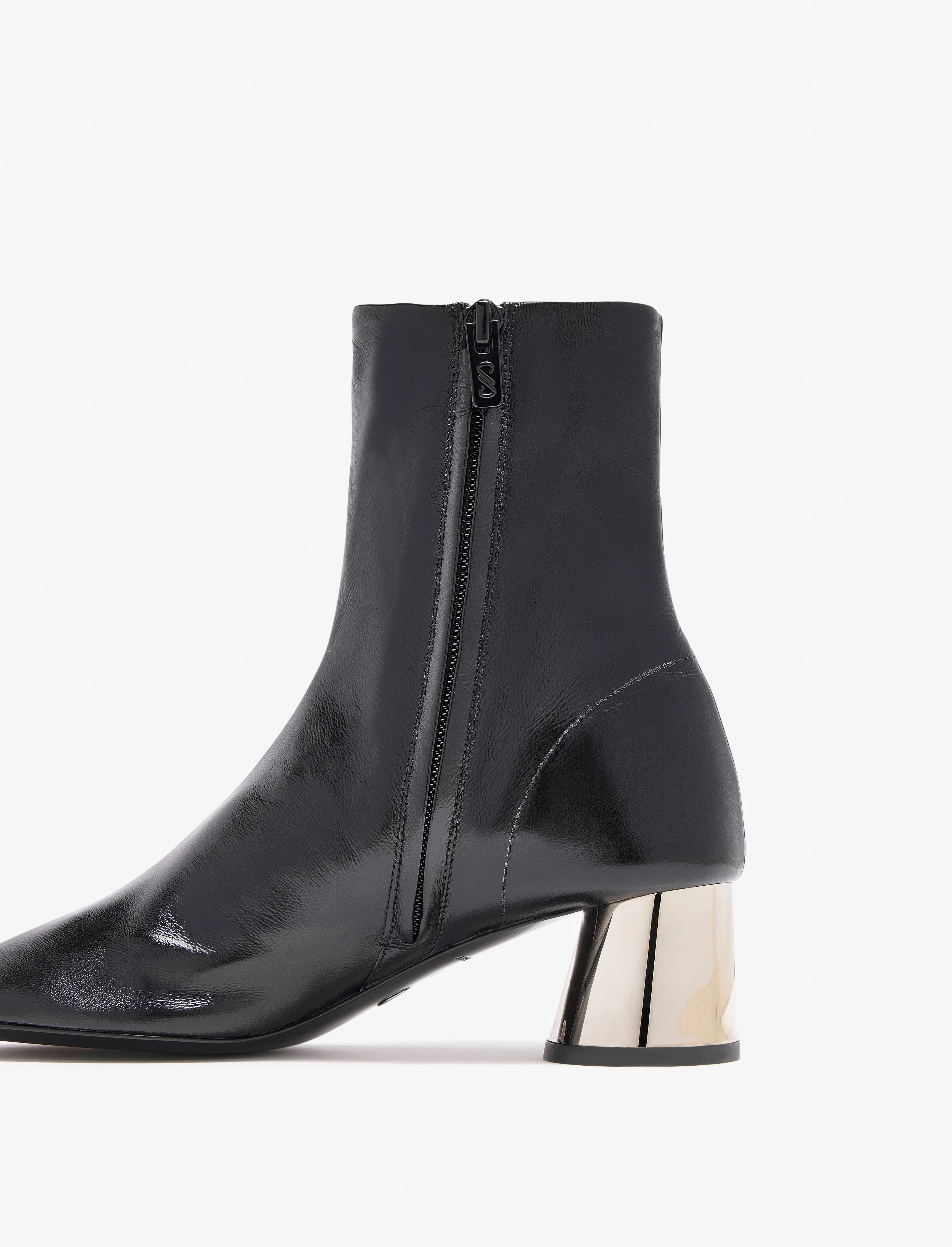 Glove Ankle Boots in Slick Nappa - Image 5