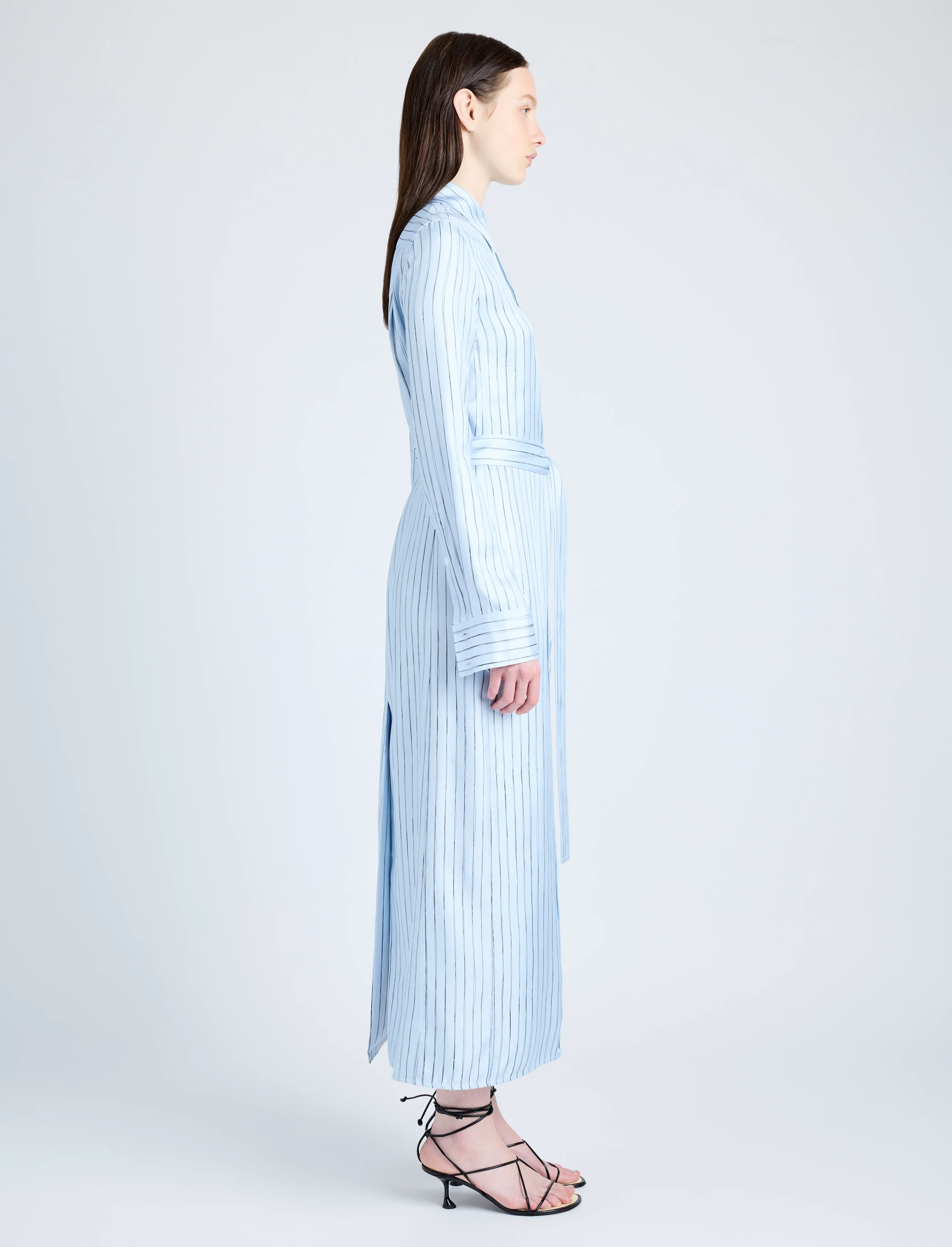 Hannah Dress in Stripe Silk Twill - Image 3