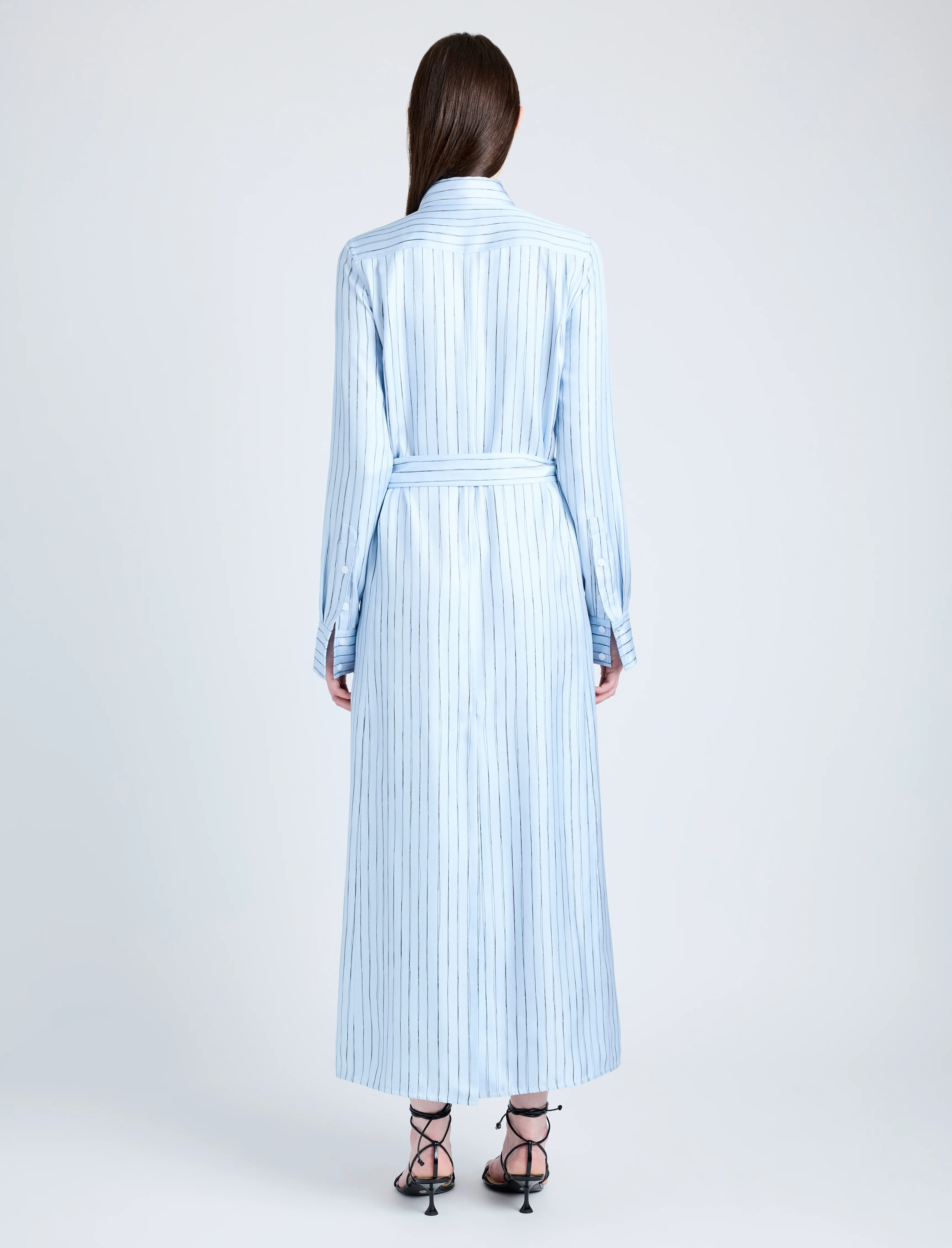 Hannah Dress in Stripe Silk Twill - Image 4