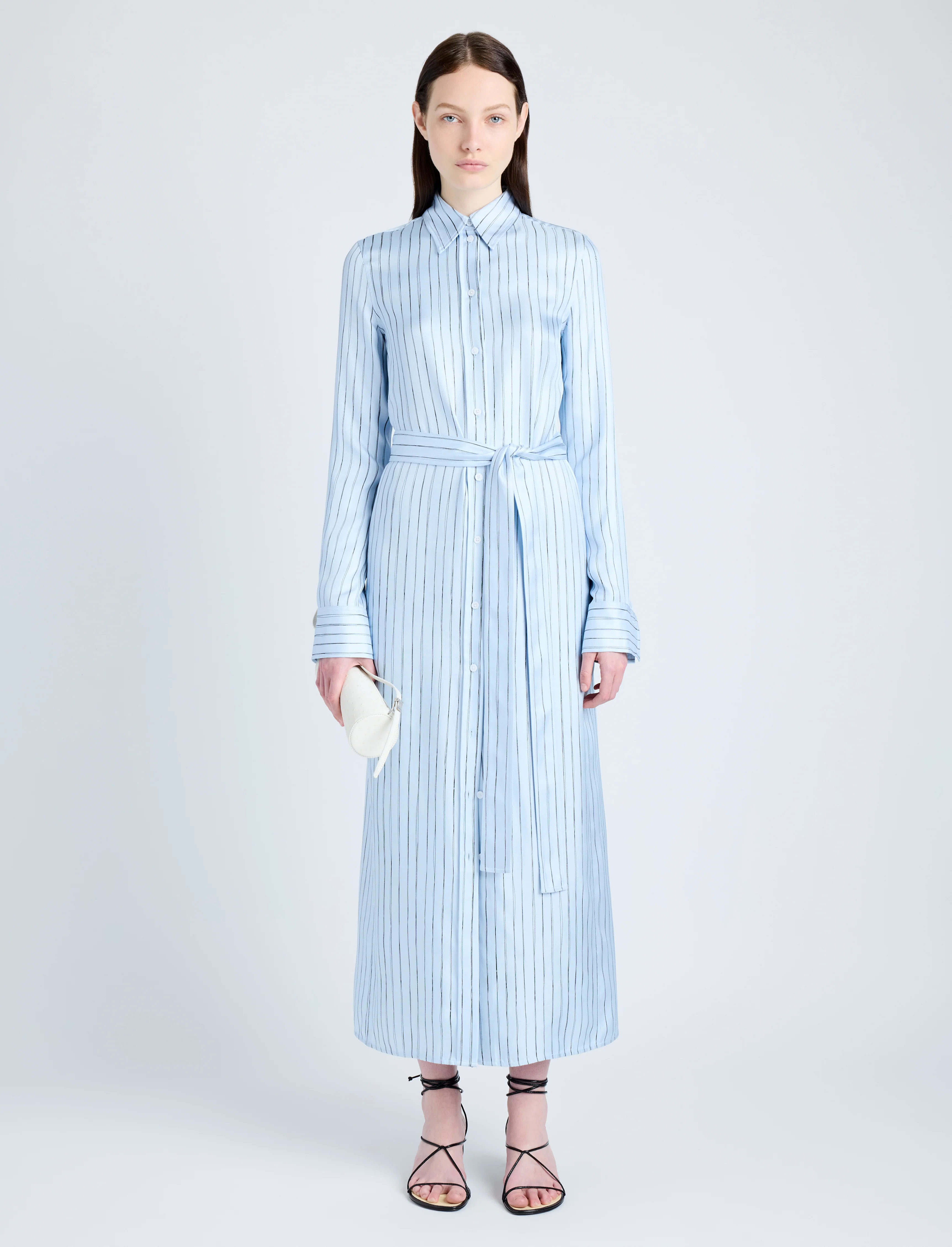 Hannah Dress in Stripe Silk Twill - Image 6