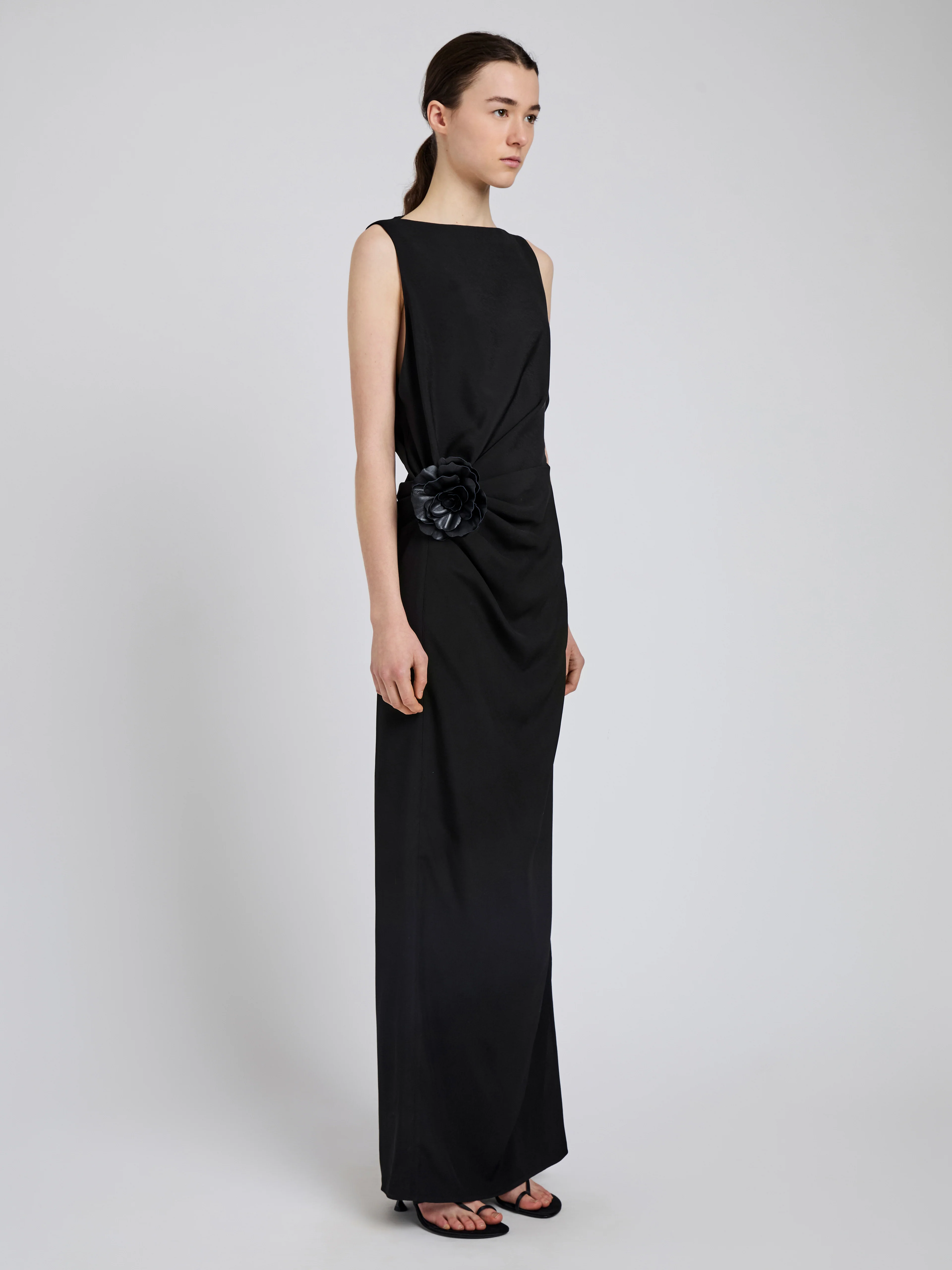 Indria Dress in Matte Double Crepe - Image 3