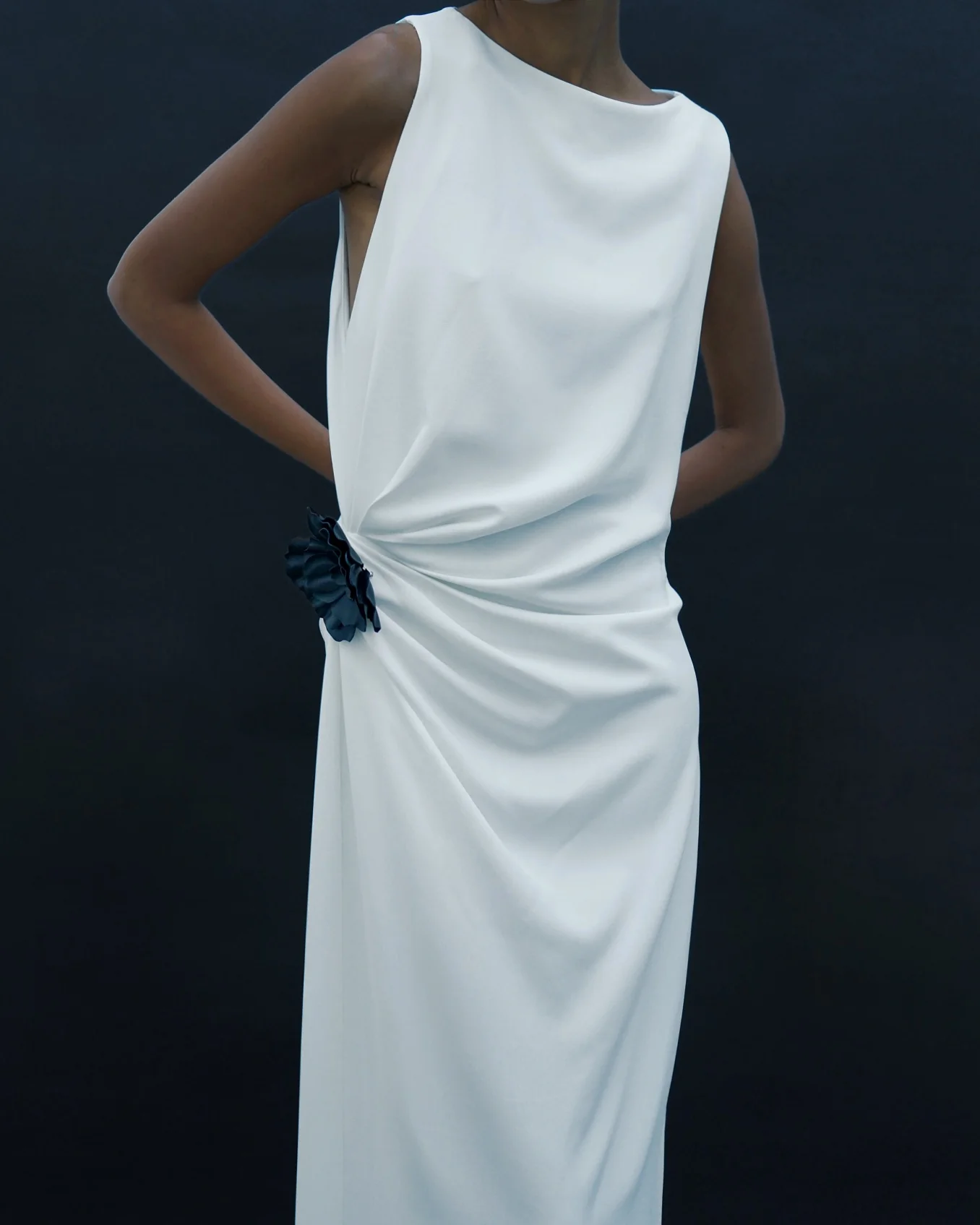Indria Dress in Matte Double Crepe - Image 6