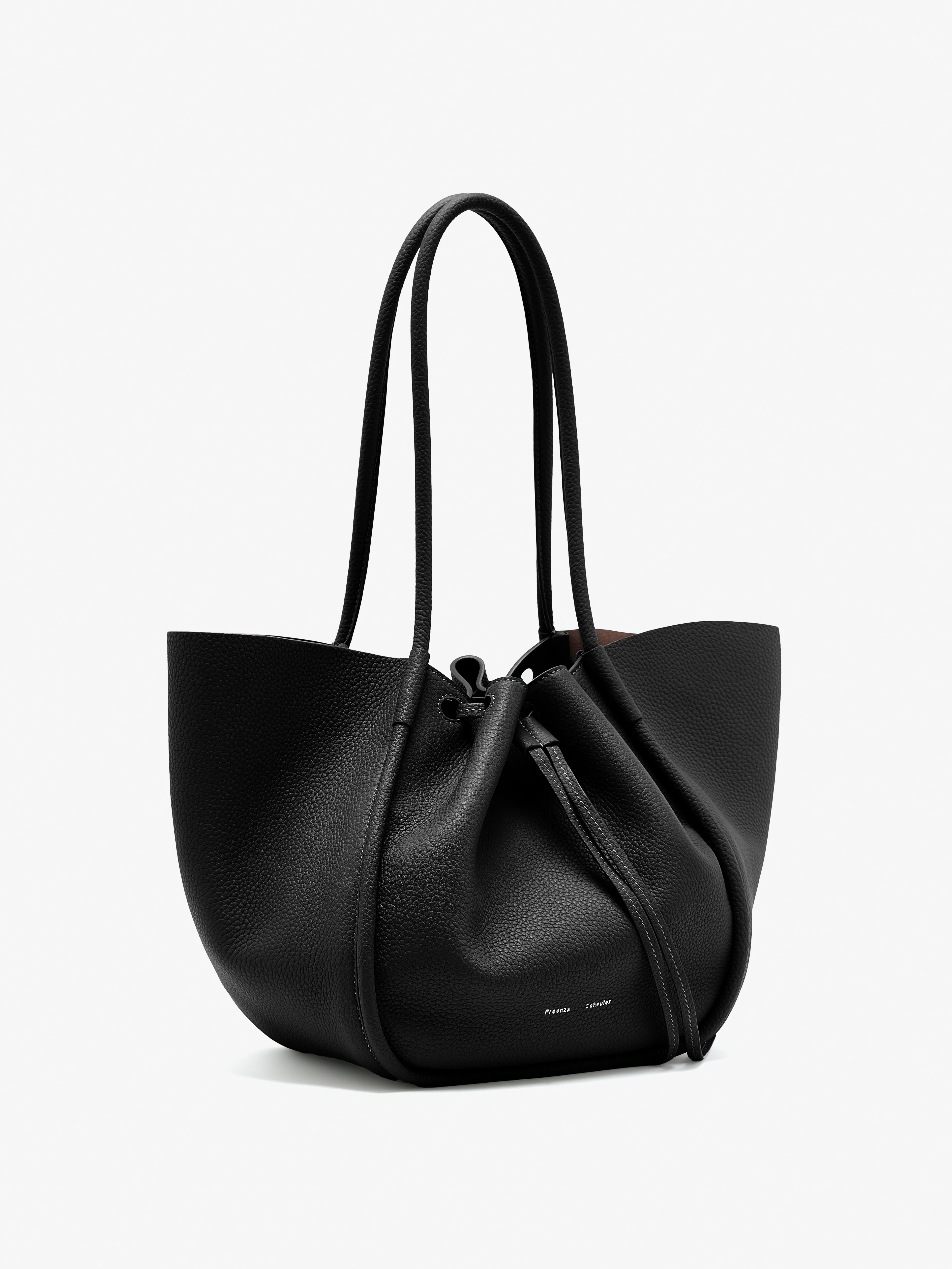 Large Ruched Tote in Soft Pebbled Calf - Image 3