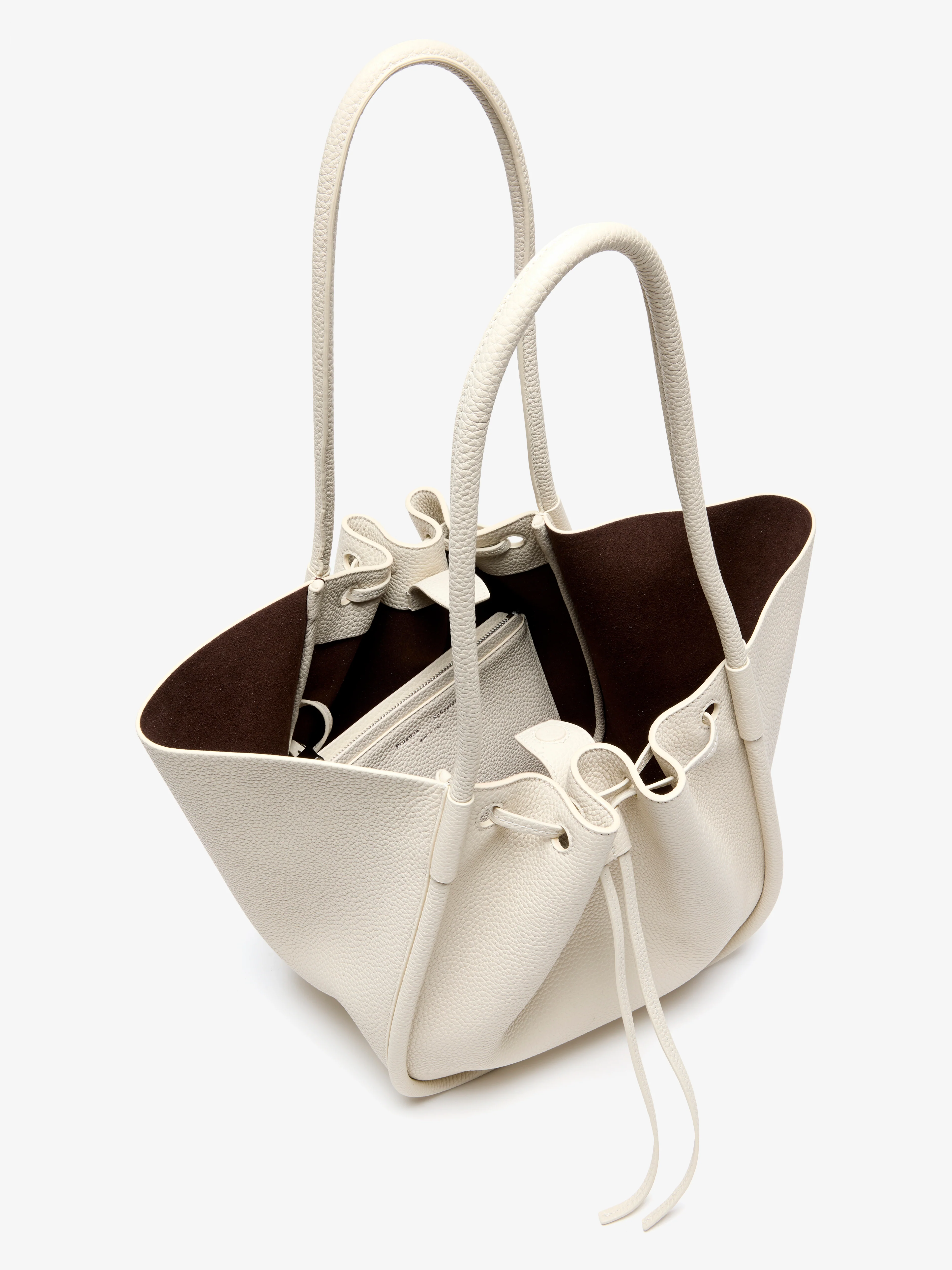 Large Ruched Tote in Soft Pebbled Calf - Image 4