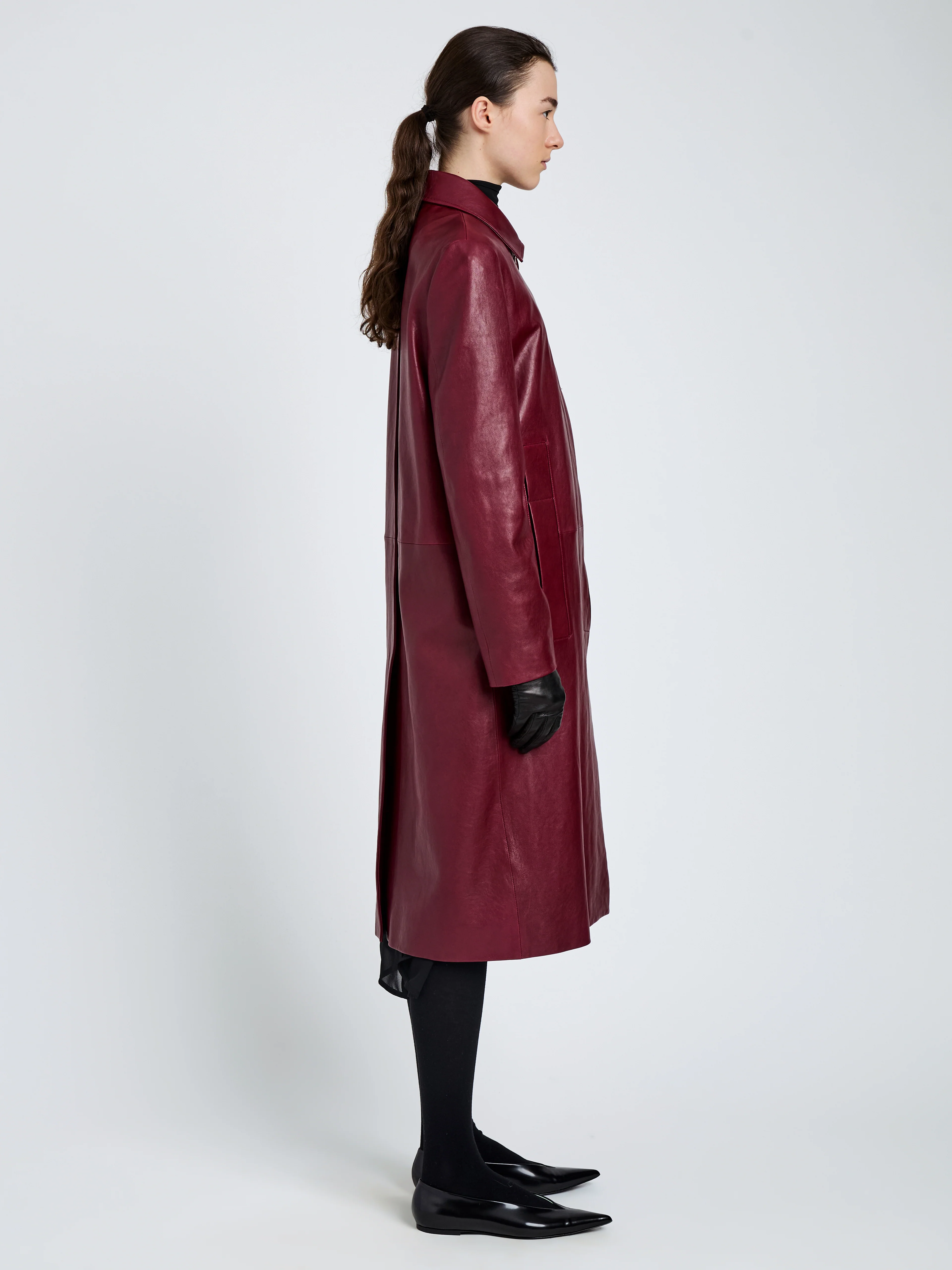 Nissi Coat in Semigloss Leather - Image 3