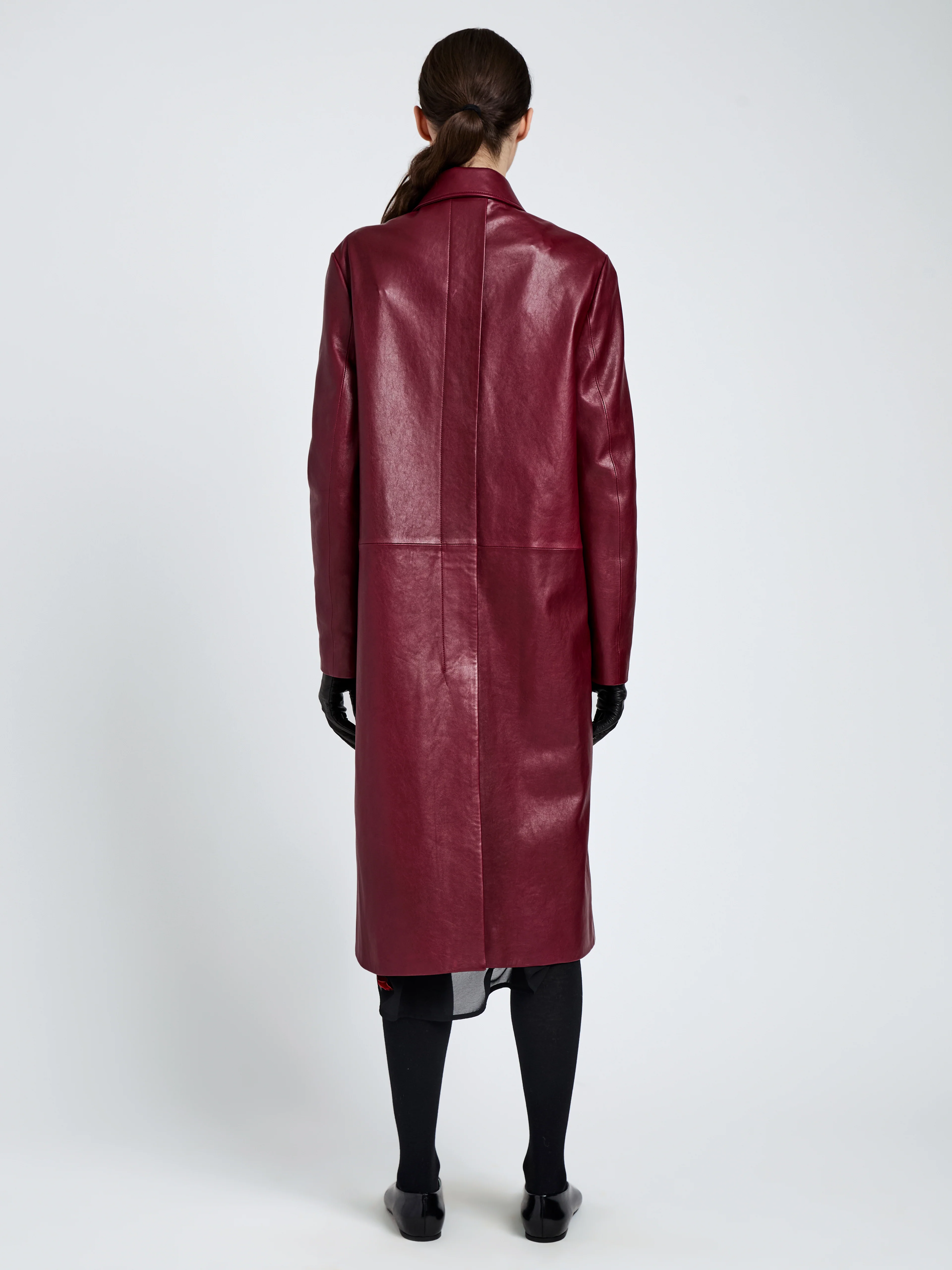 Nissi Coat in Semigloss Leather - Image 4
