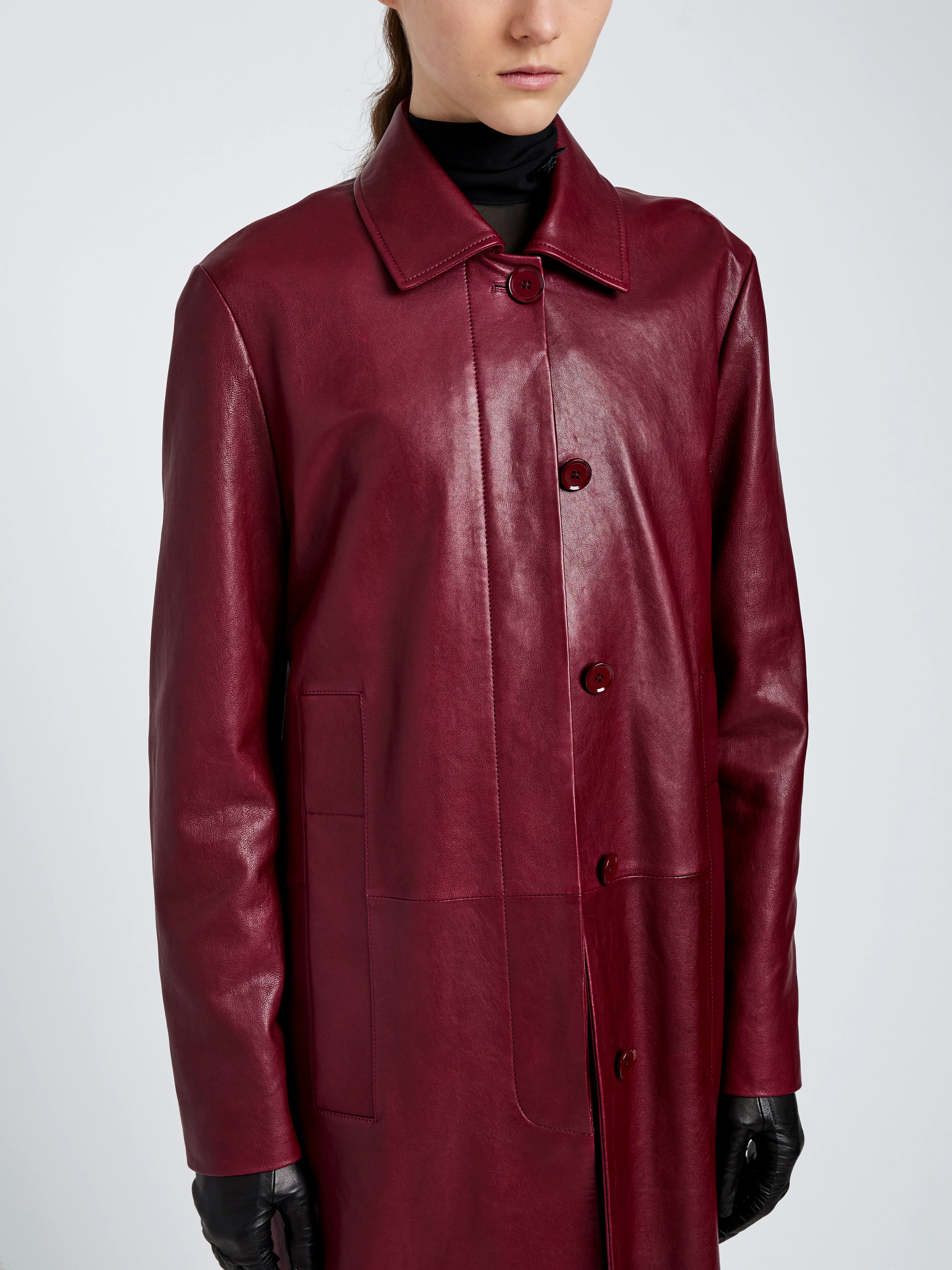 Nissi Coat in Semigloss Leather - Image 5