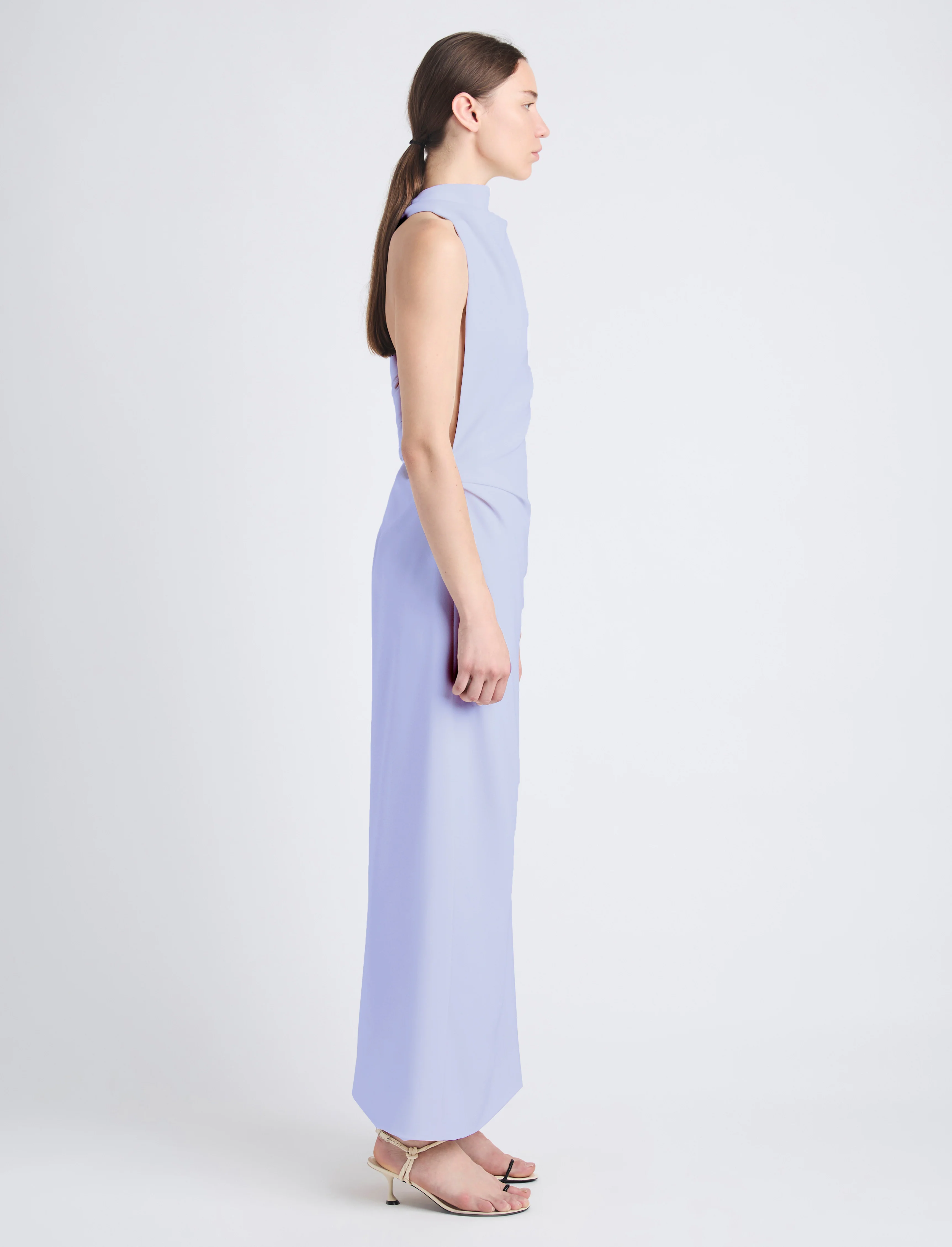 Selena Twist Back Dress in Matte Viscose Crepe - Image 3