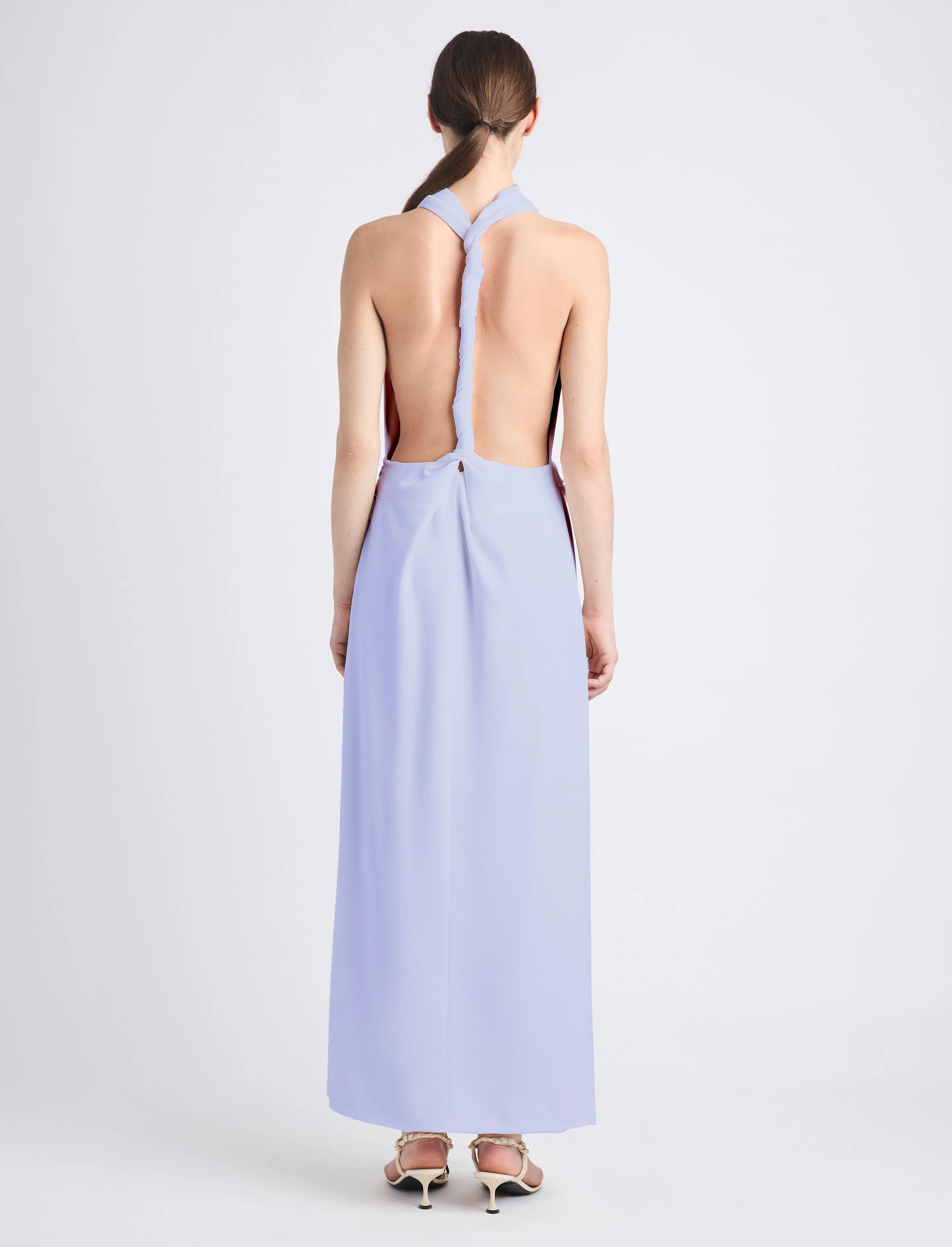 Selena Twist Back Dress in Matte Viscose Crepe - Image 4
