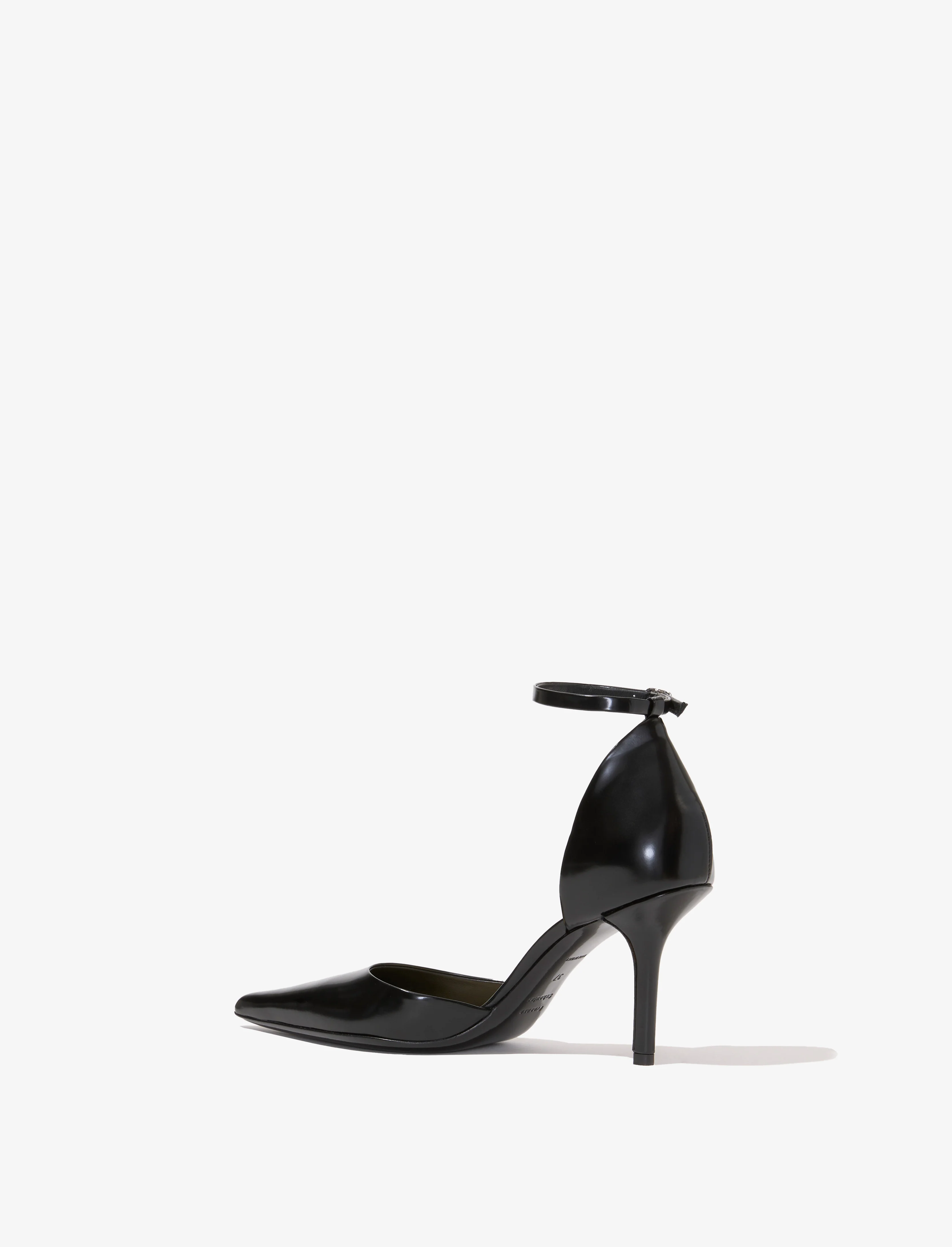 Slash Ankle Strap Pumps in Spazzolato Leather - Image 3