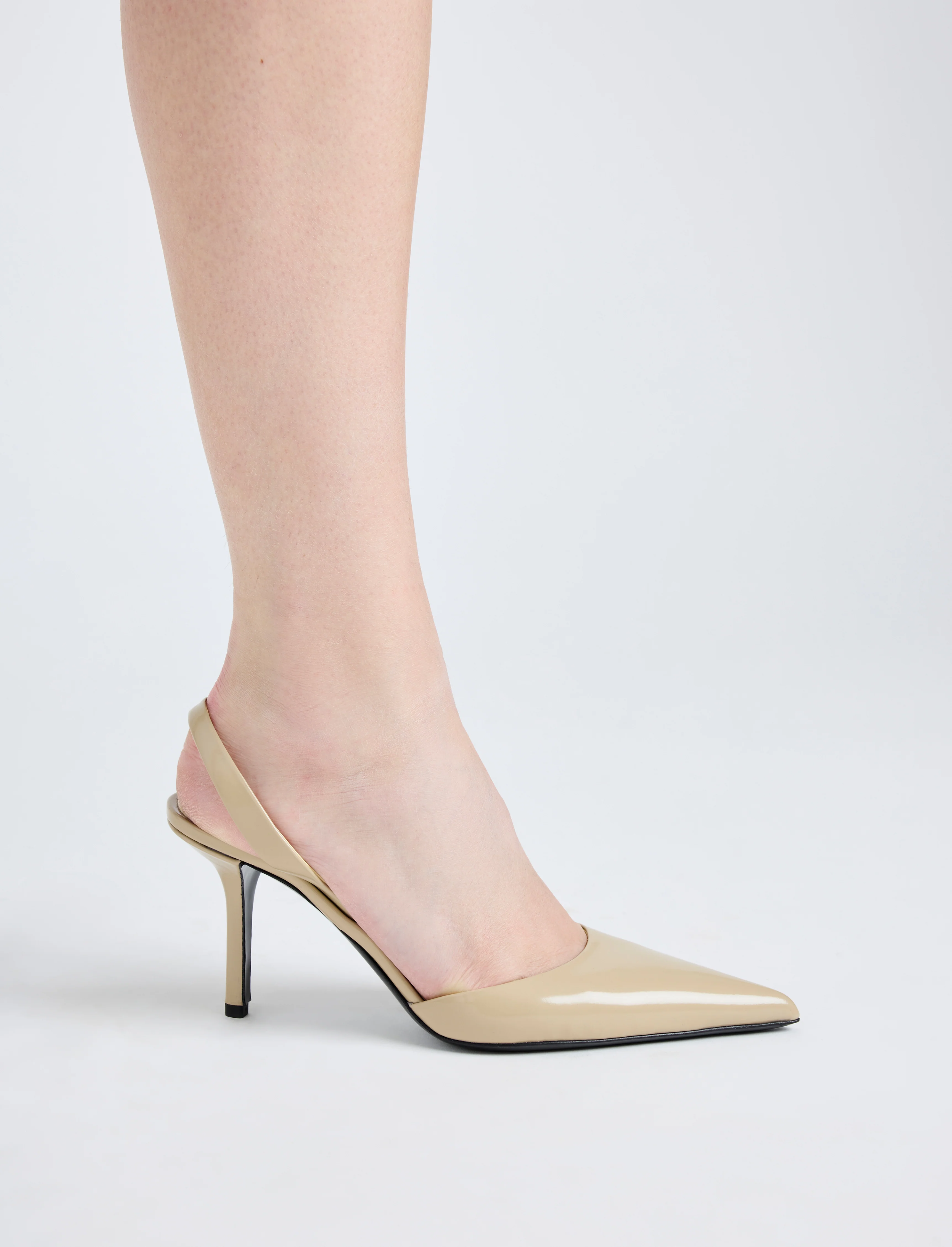 Slash Slingback Pumps in Spazzolato Leather - Image 5