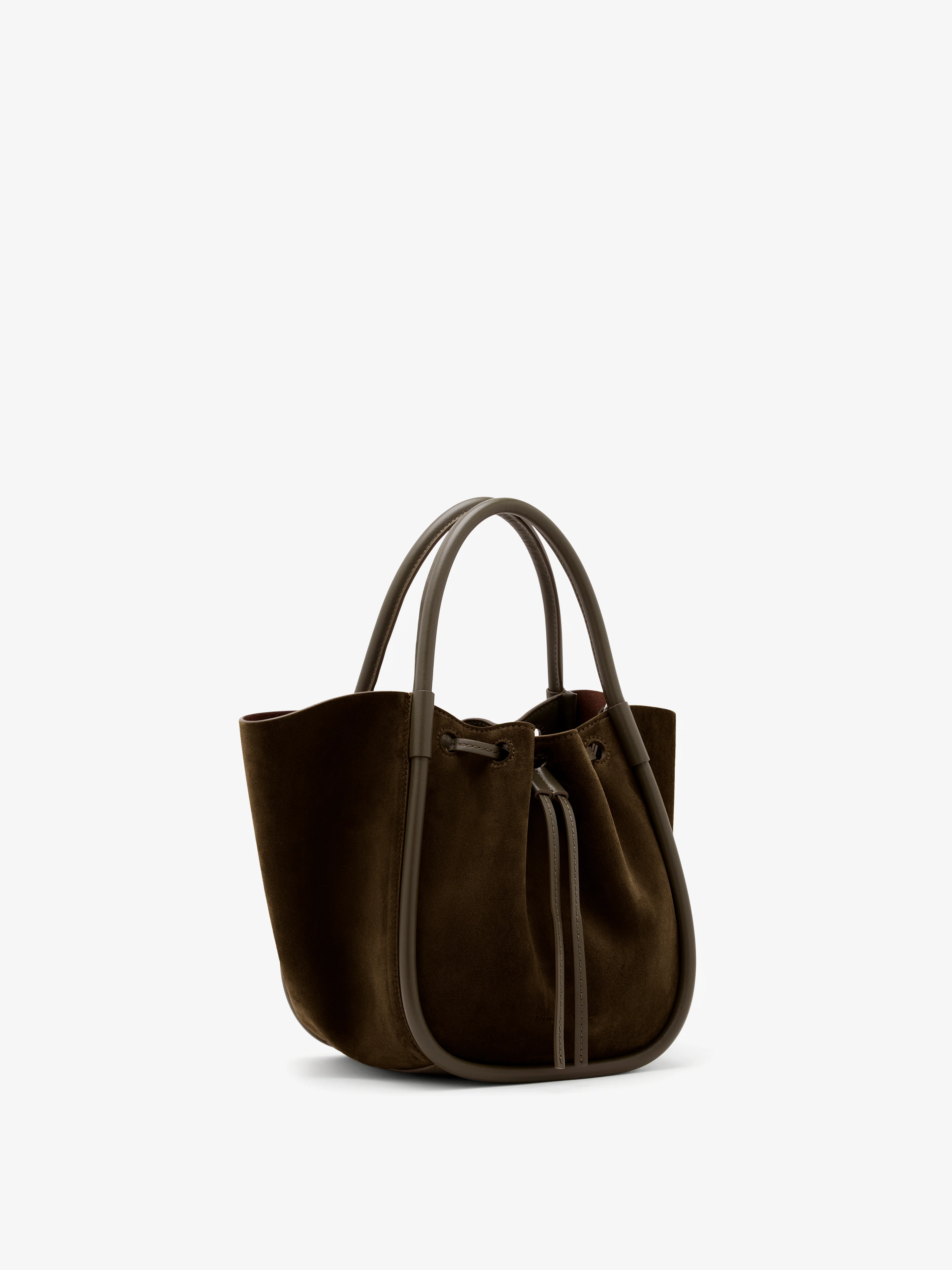 Small Ruched Tote in Soft Suede - Image 3