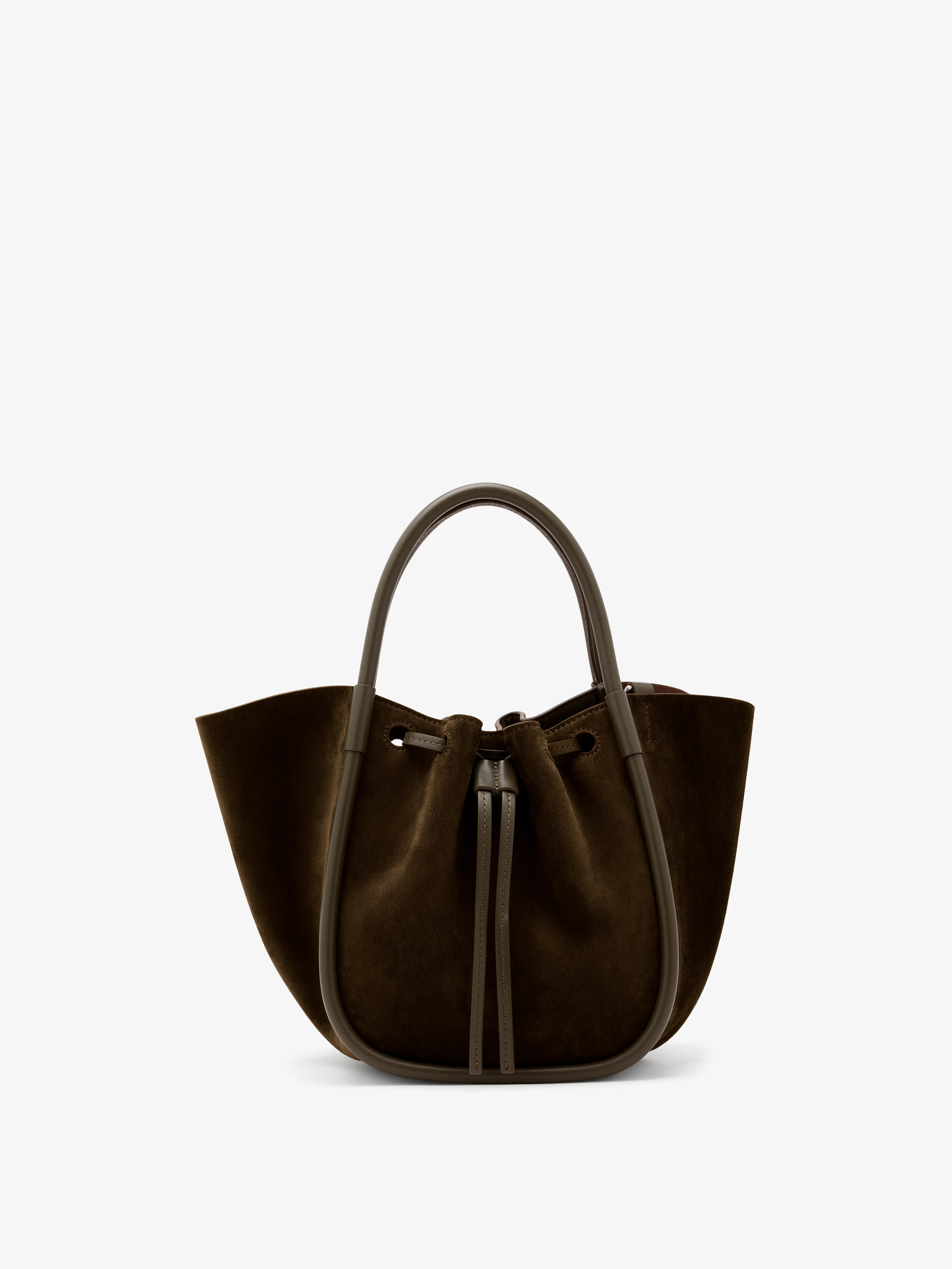 Small Ruched Tote in Soft Suede - Image 4