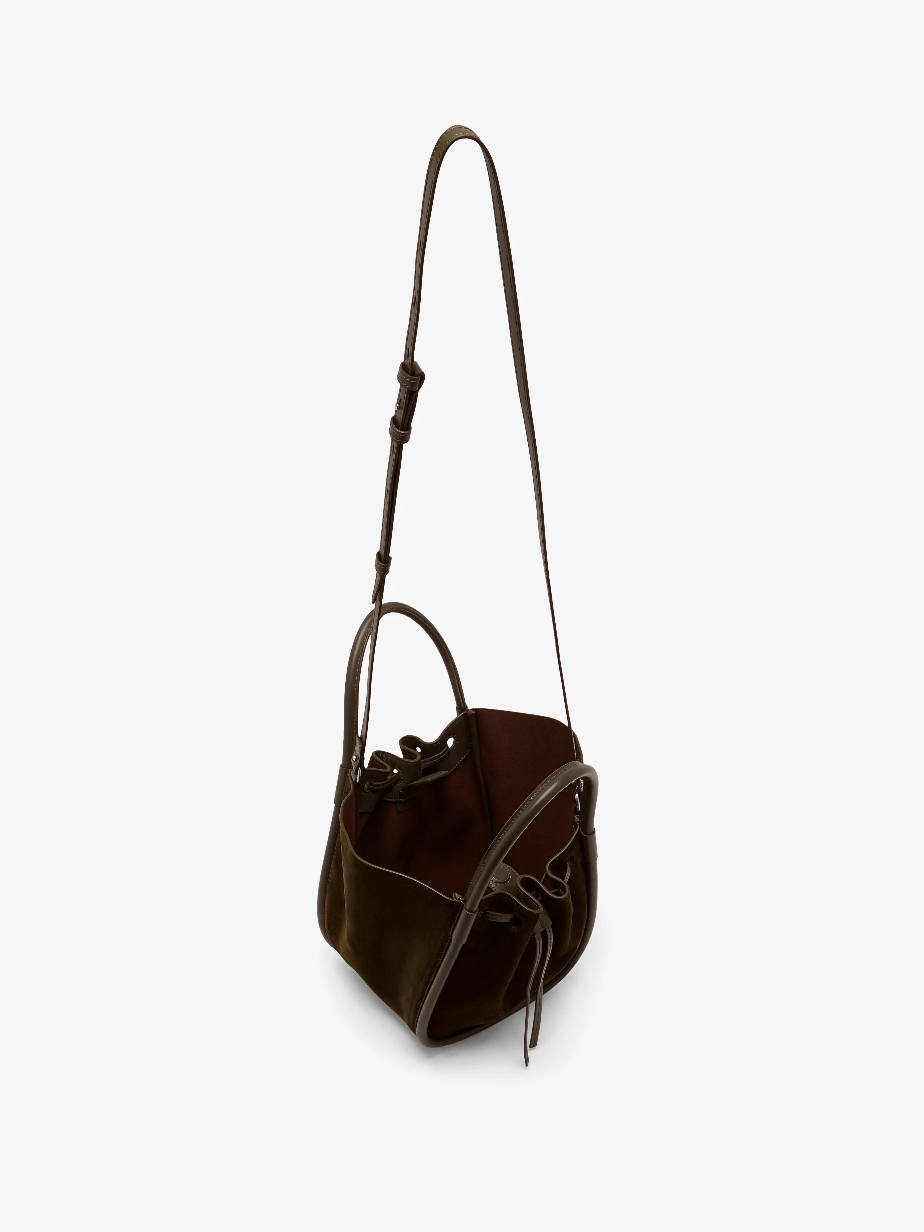 Small Ruched Tote in Soft Suede - Image 5