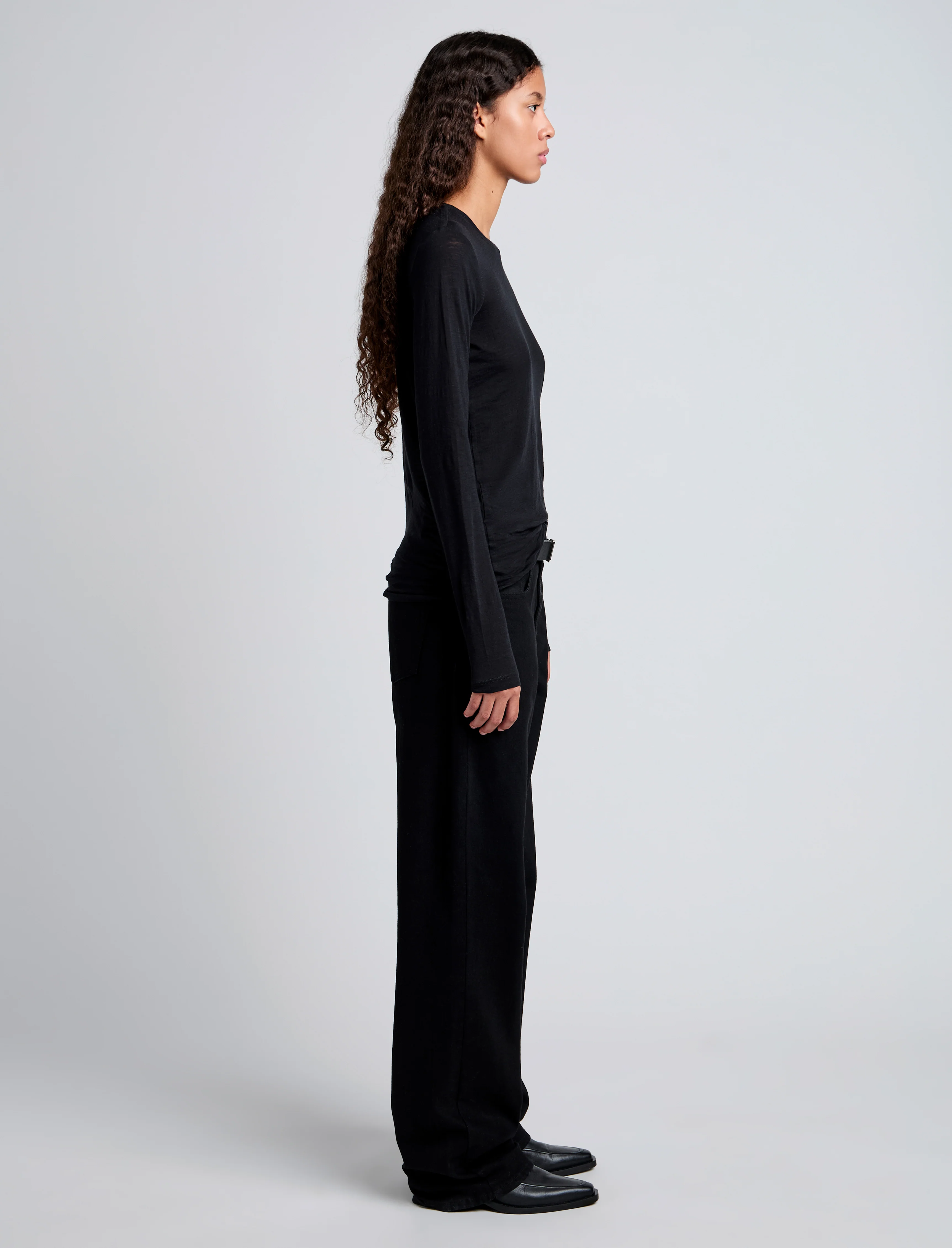 Long Sleeve T-Shirt in Tissue Jersey - Image 4