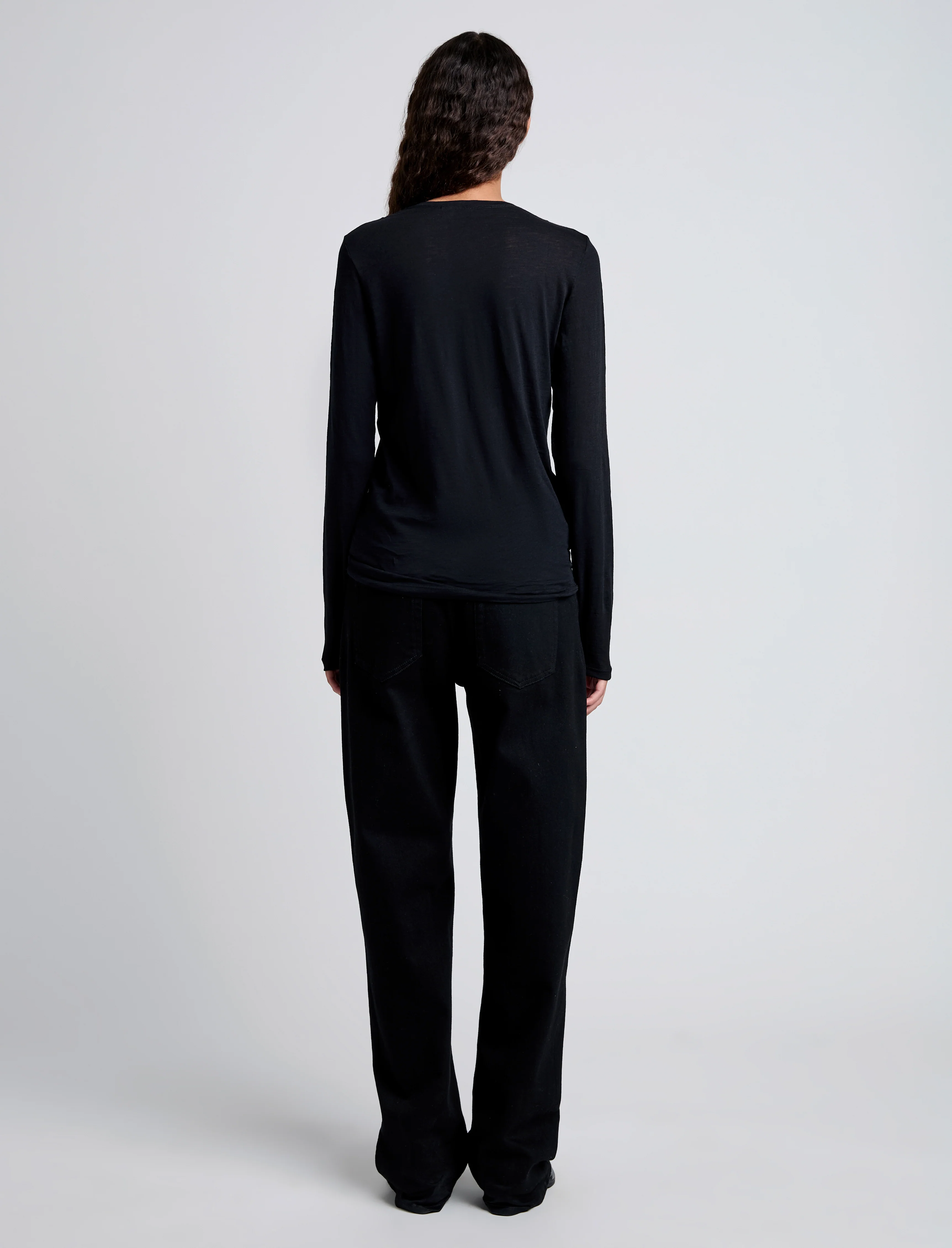 Long Sleeve T-Shirt in Tissue Jersey - Image 5