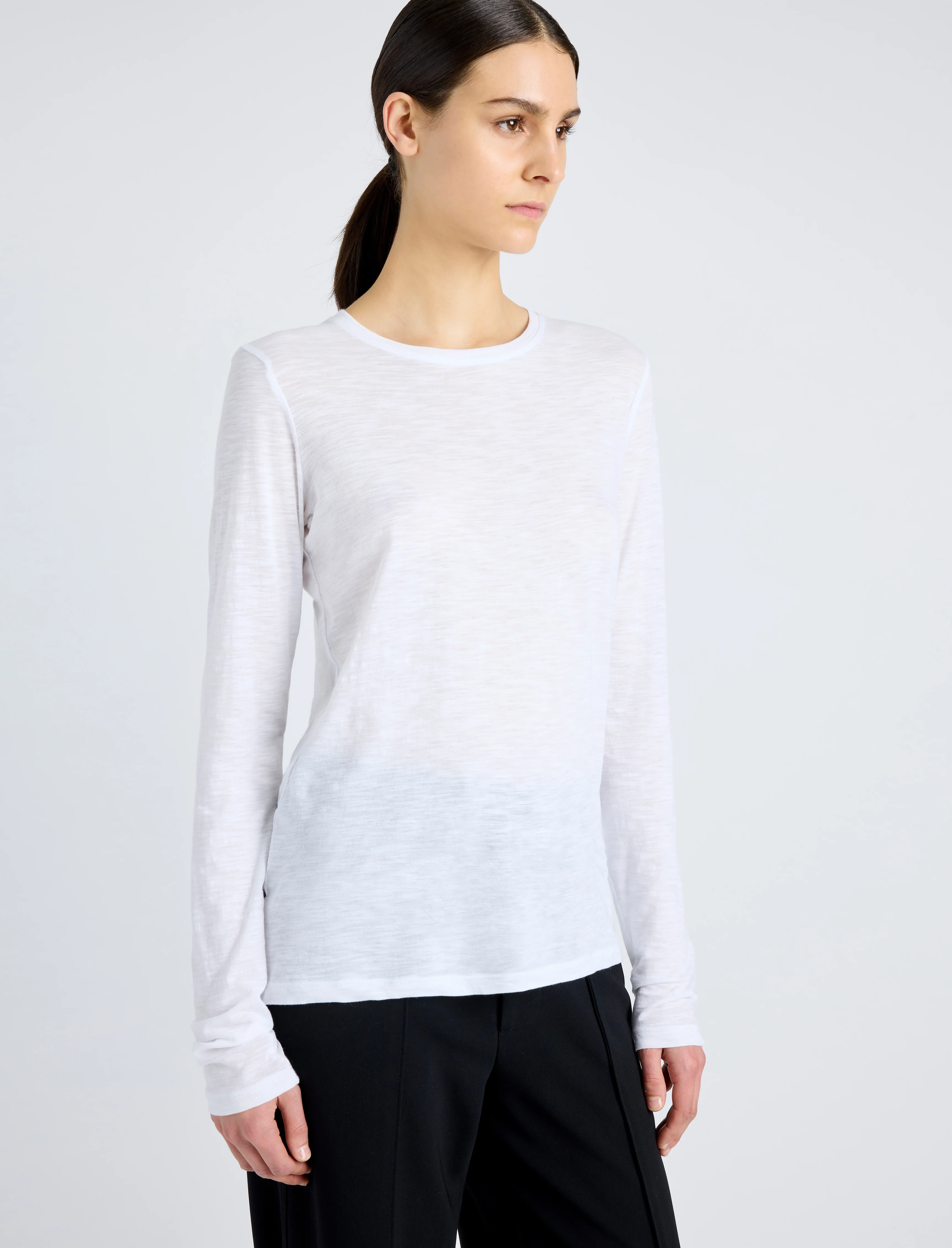 Long Sleeve T-Shirt in Tissue Jersey - Image 6