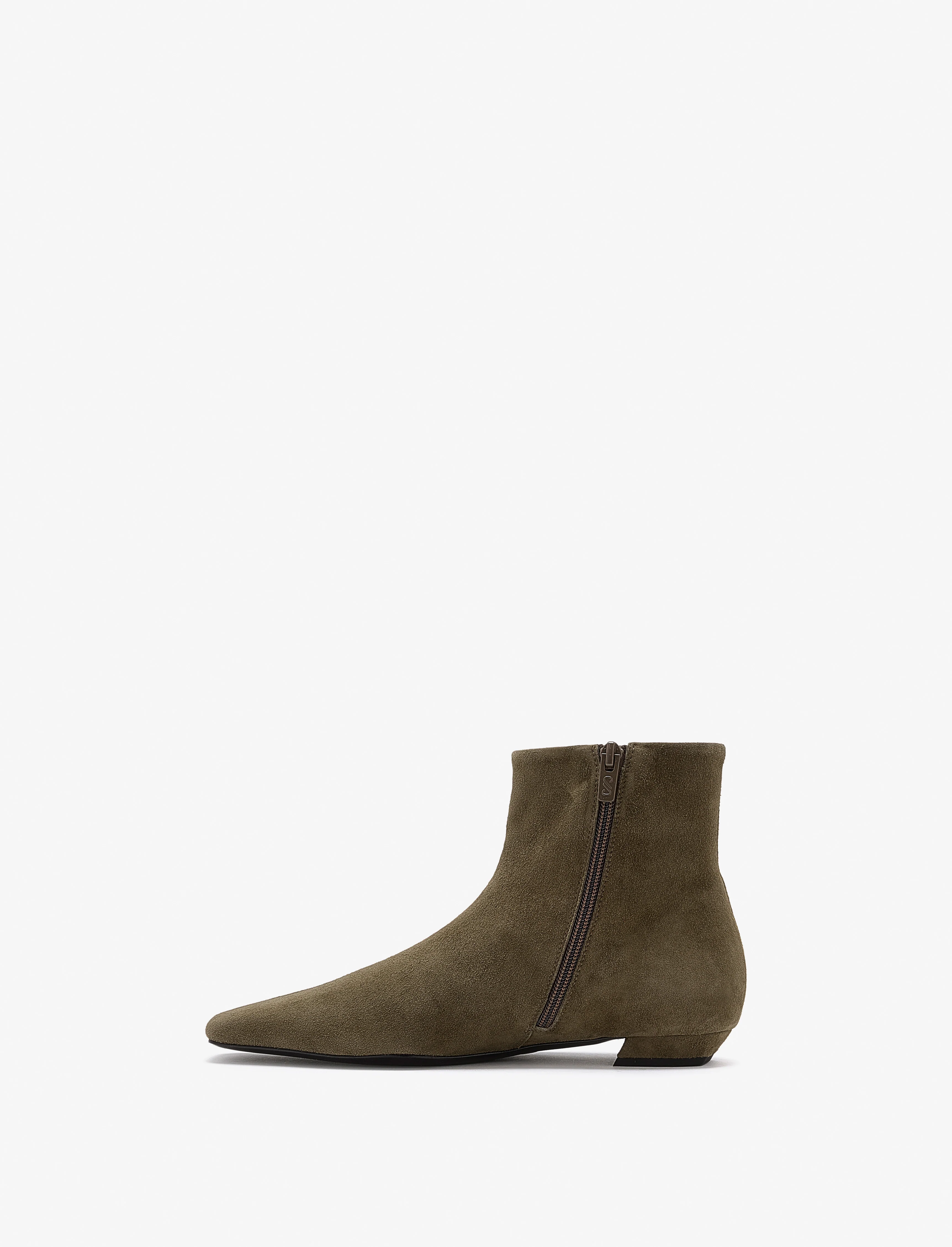 Trap Flat Ankle Boots in Kidsuede - Image 3